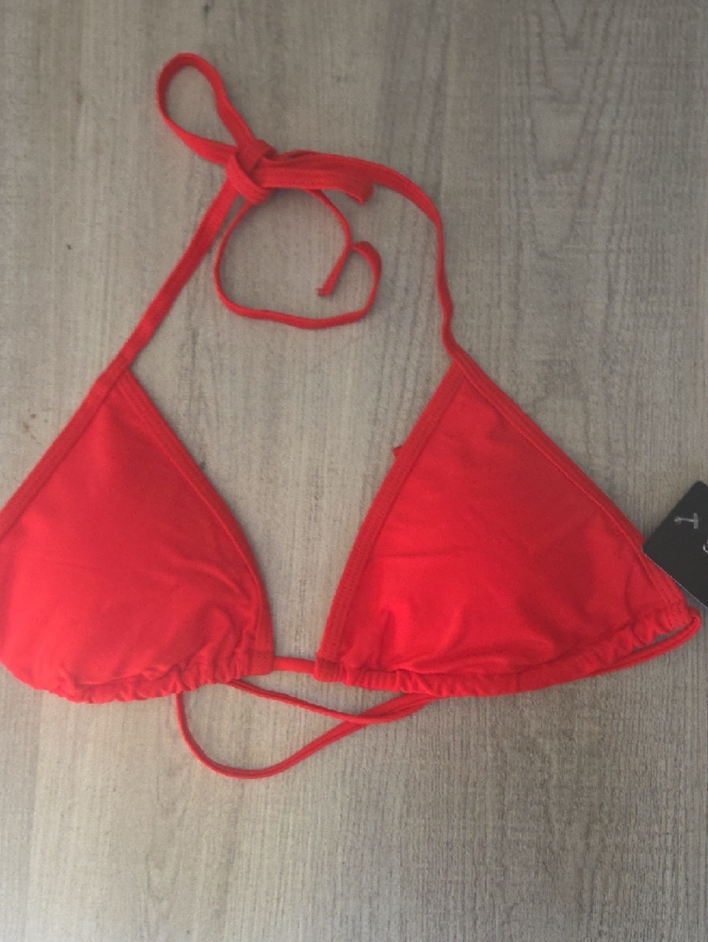 Red Triangle String Bikini Top - Picture 3 of 4